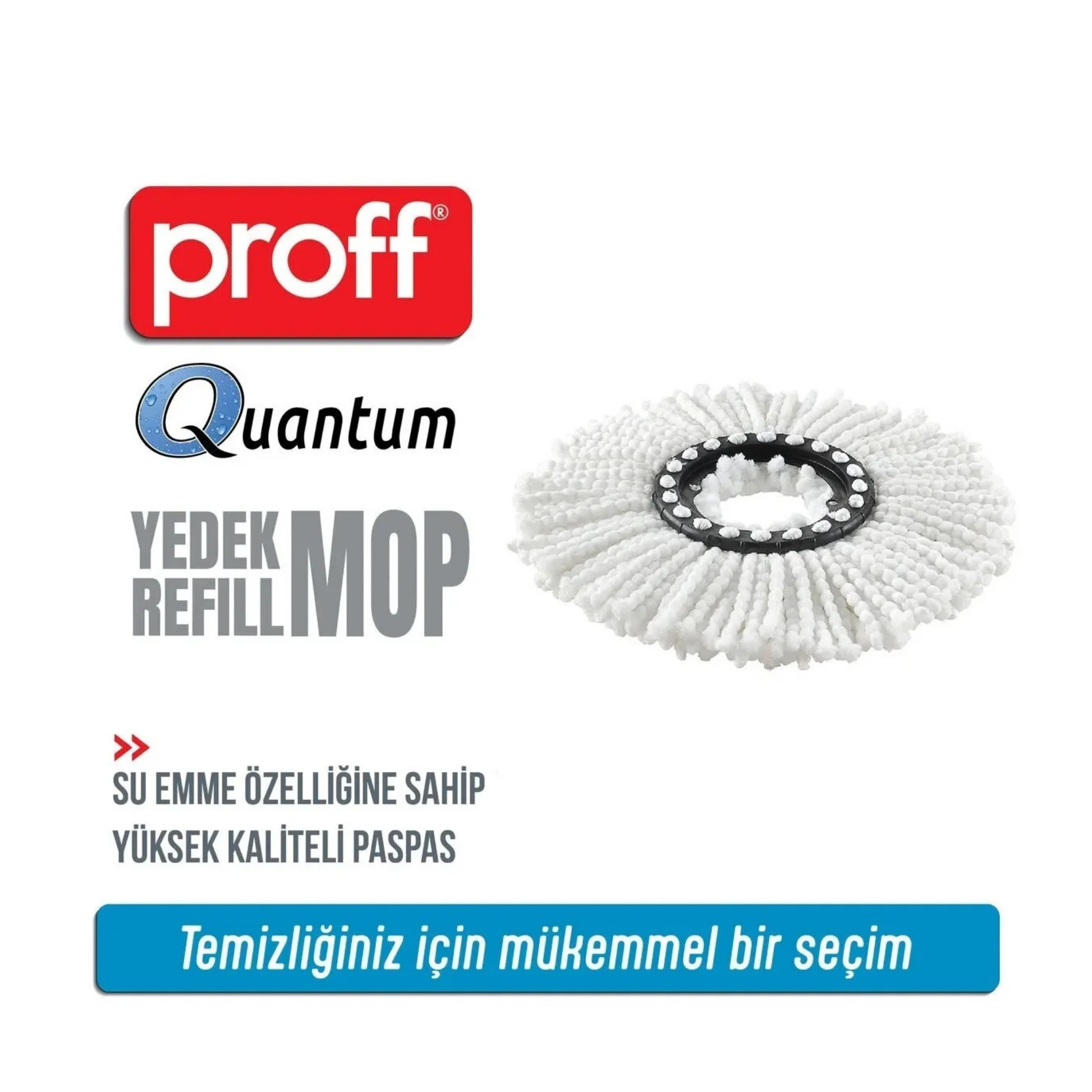 Proff Quantum Döner Başlıklı Temizlik Seti Yedek Mop