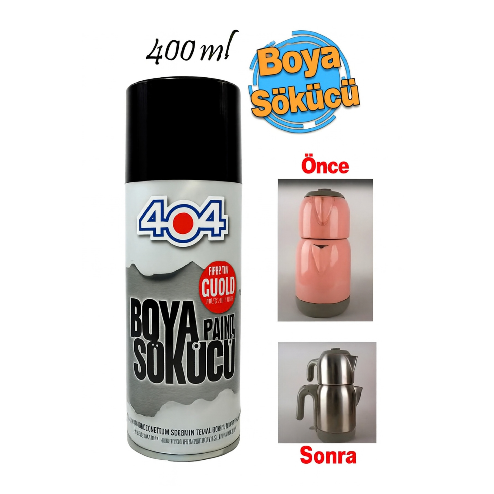 404 Boya Sökücü Çıkartıcı Sprey, Çok Amaçlı Ekstra Güçlü 400 ml